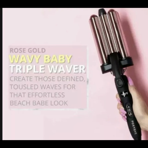 FOXYBAE Rose Gold Wavy Baby Triple Waver NIB MSRP $220 - Picture 16 of 16